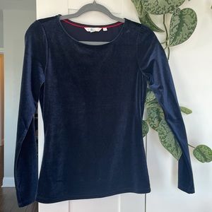 Boden blue velvety fitted top, never worn